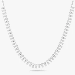Dulce Baguette Diamond Station Collar Necklace 12.22 ctw