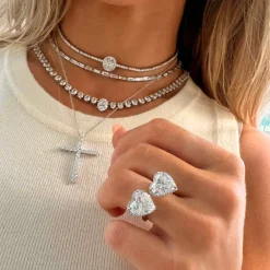 East to West Baguette Diamond Adjustable Choker Necklace 7.37 ctw