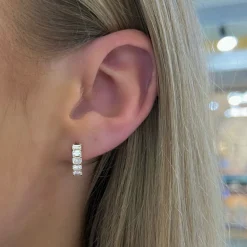 Easton Emerald Cut Diamond Huggie Earrings 1.50 ctw