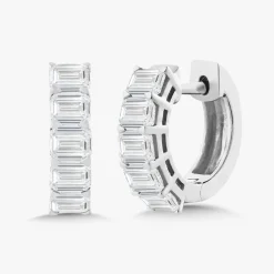 Easton Emerald Cut Diamond Huggie Earrings 1.50 ctw