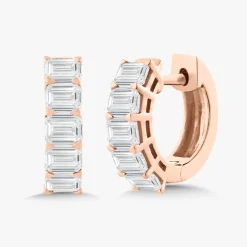 Easton Emerald Cut Diamond Huggie Earrings 1.50 ctw