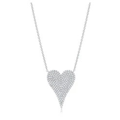 Electric Love Pave Diamond Heart Necklace