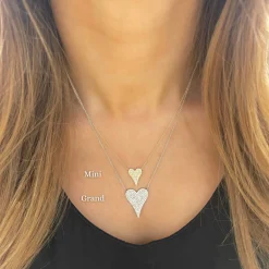 Electric Love Pave Diamond Heart Necklace