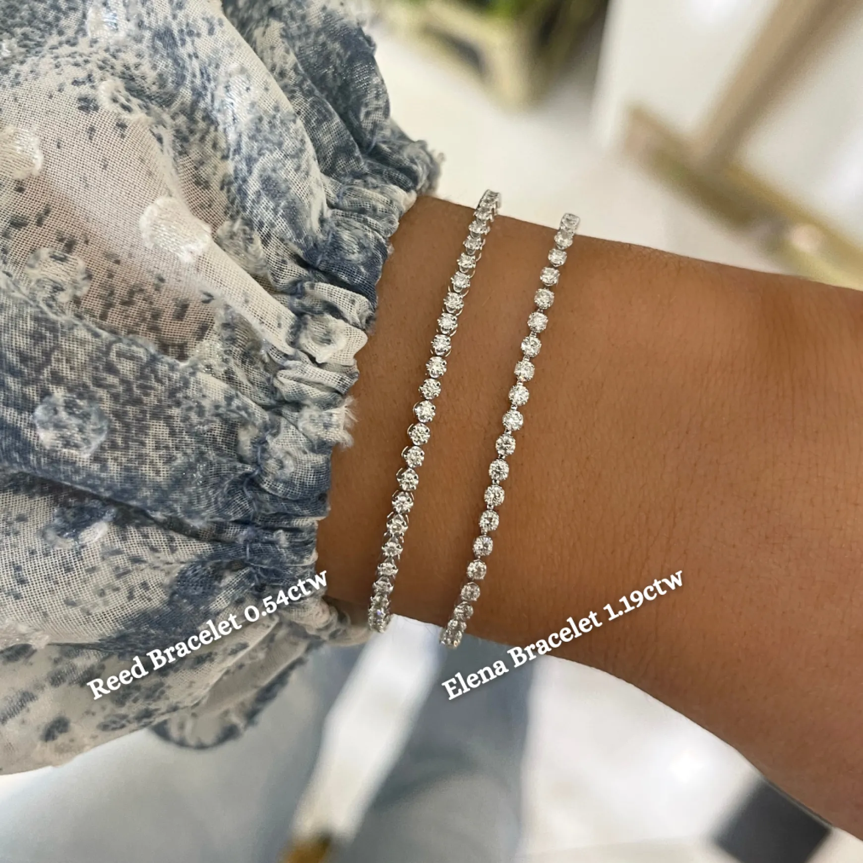 Elena Dainty Floating Diamonds Chain Bracelet 1.19 ctw