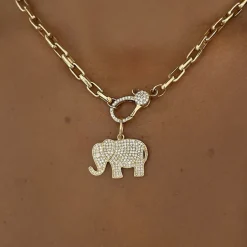 Elephant Pave Diamond Charm