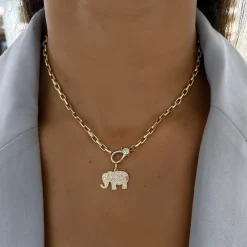 Elephant Pave Diamond Charm