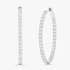 Ellerie Diamond Oval Hoop Earrings 2.63 ctw