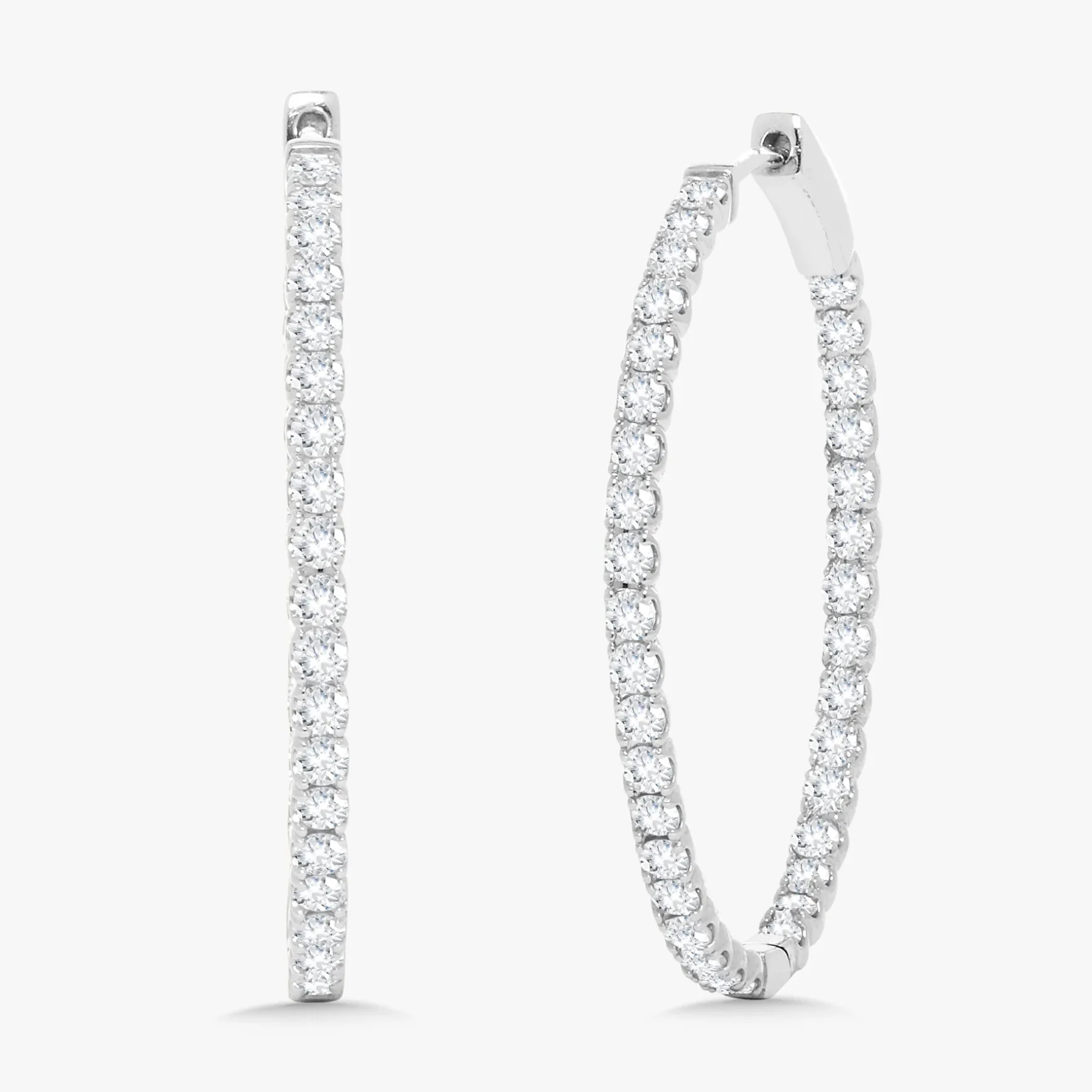 Ellerie Diamond Oval Hoop Earrings 2.63 ctw