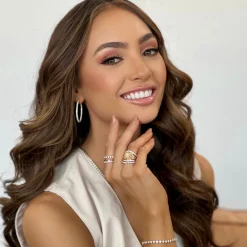 Ellerie Diamond Oval Hoop Earrings 2.63 ctw