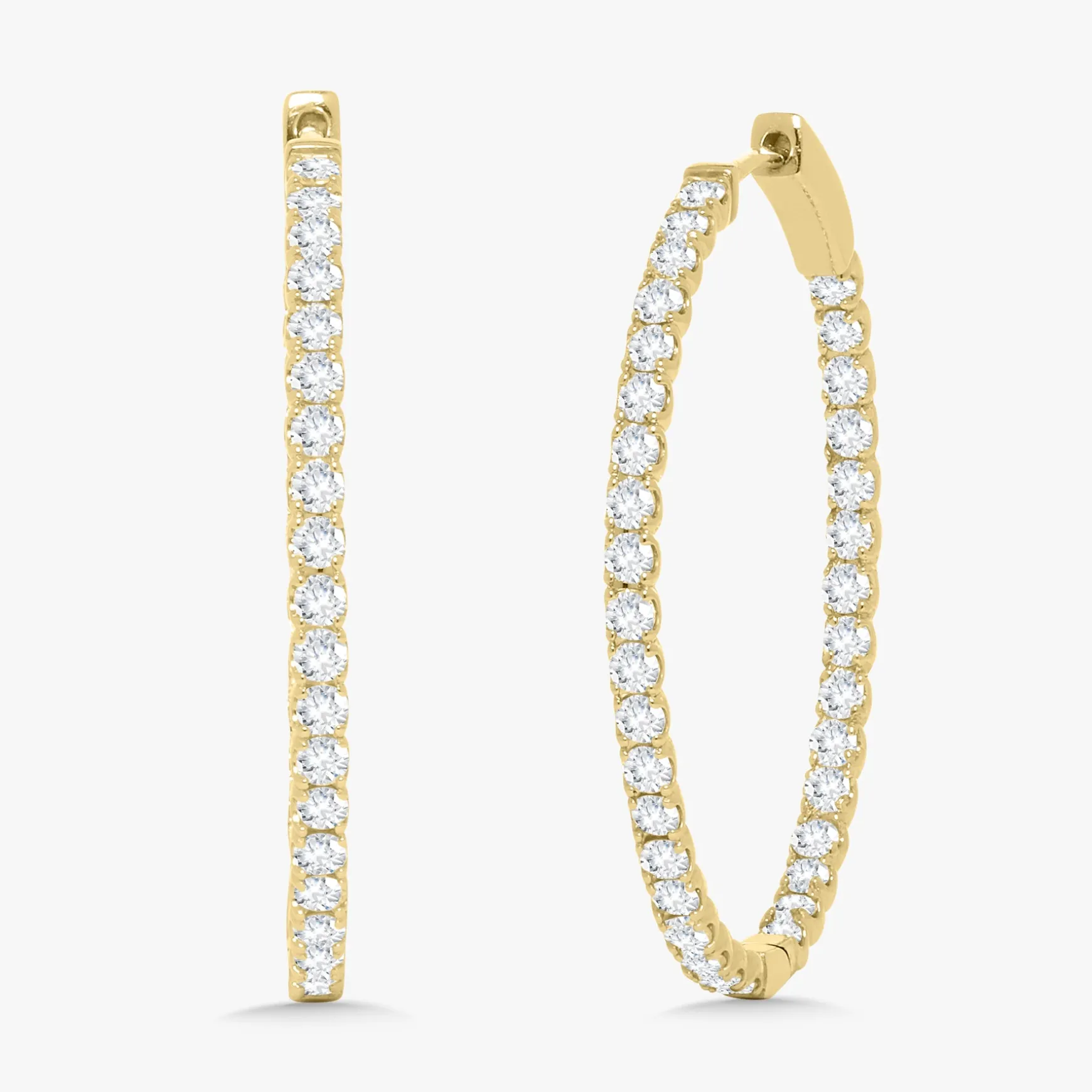 Ellerie Diamond Oval Hoop Earrings 2.63 ctw