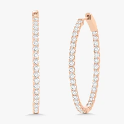 Ellerie Diamond Oval Hoop Earrings 2.63 ctw