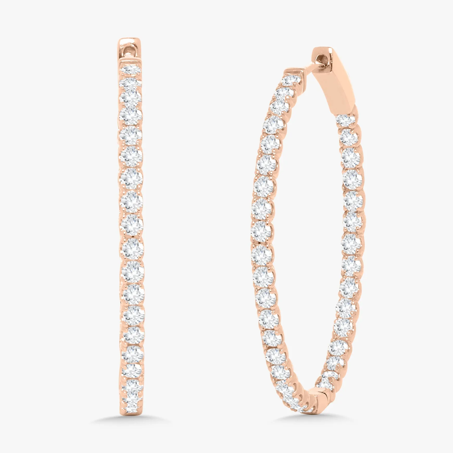 Ellerie Diamond Oval Hoop Earrings 2.63 ctw