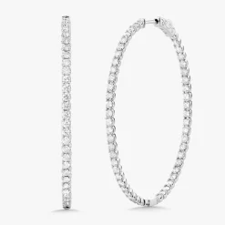 Eloise Double Sided Diamond Oval Hoop Earrings 3.66 ctw