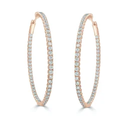Eloise Double Sided Diamond Oval Hoop Earrings 3.66 ctw