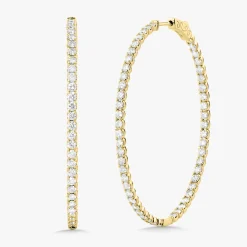 Eloise Double Sided Diamond Oval Hoop Earrings 3.66 ctw