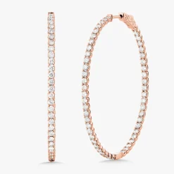 Eloise Double Sided Diamond Oval Hoop Earrings 3.66 ctw