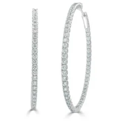 Eloise Double Sided Diamond Oval Hoop Earrings 3.66 ctw