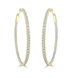Eloise Double Sided Diamond Oval Hoop Earrings 3.66 ctw