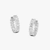 Emerald Cut Diamond Huggie Earrings 3 ctw