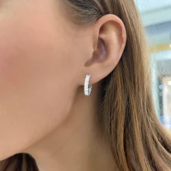 Emerald Cut Diamond Huggie Earrings 3 ctw
