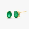 Emerald Oval Stud Earrings