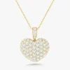 Eryn Pave Diamond Puff Heart Necklace