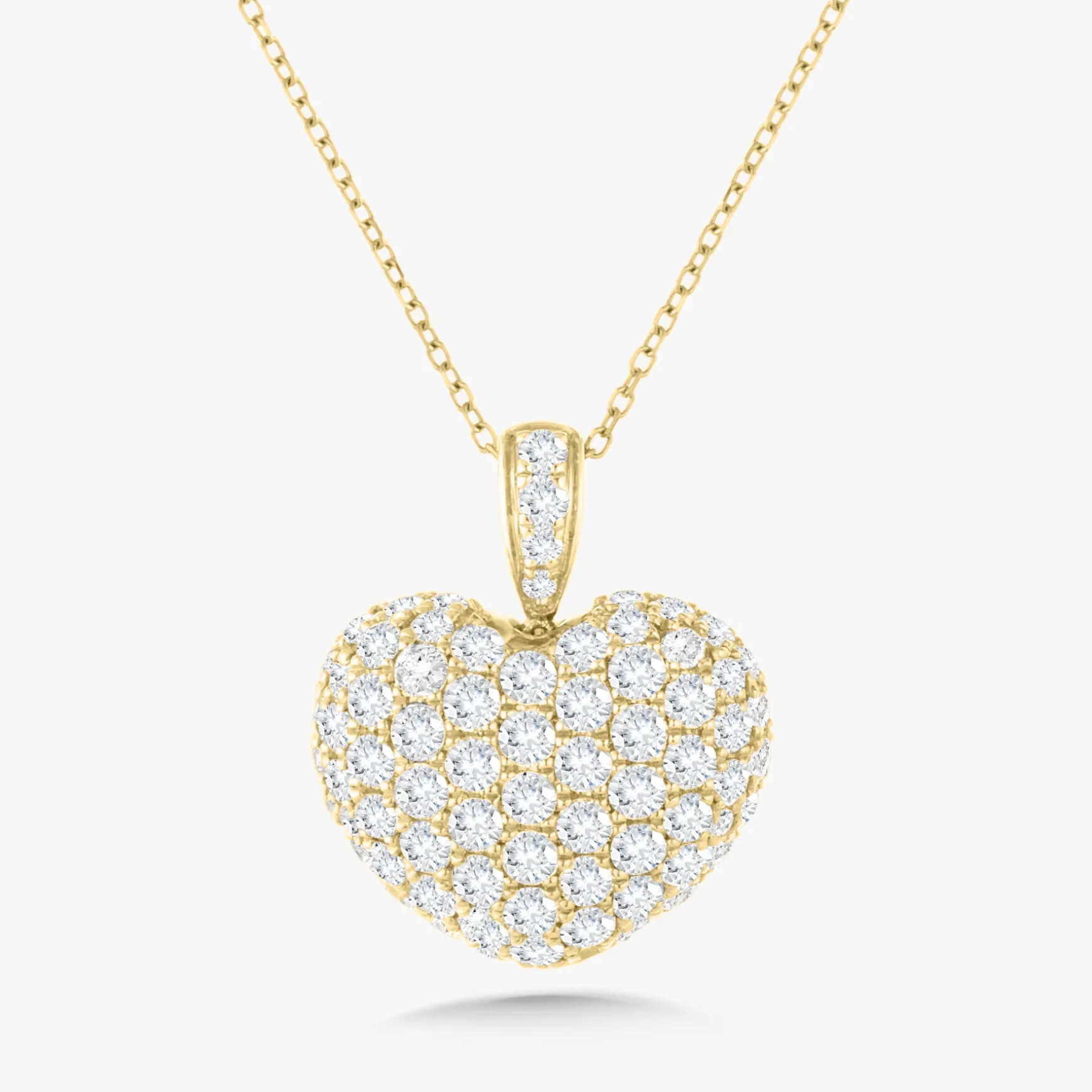 Eryn Pave Diamond Puff Heart Necklace