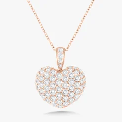 Eryn Pave Diamond Puff Heart Necklace