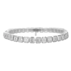 Essie Emerald Cut Bezel Tennis Bracelet 13.80 ctw