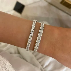 Essie Emerald Cut Bezel Tennis Bracelet 13.80 ctw