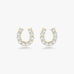 Filly Diamond Horseshoe Stud Earrings