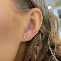 Filly Diamond Horseshoe Stud Earrings