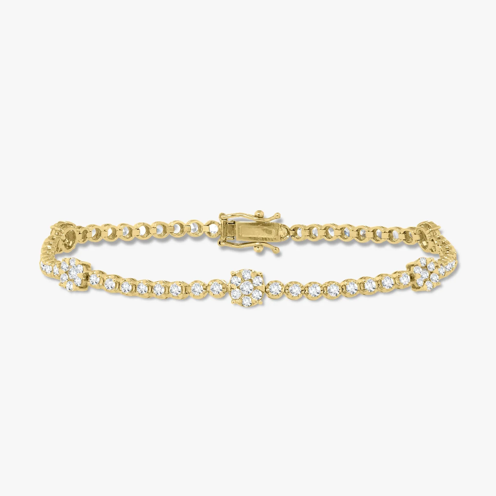 Flora Diamond Station Tennis Bracelet 3 ctw