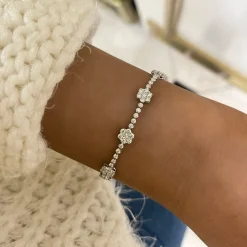 Flora Diamond Station Tennis Bracelet 3 ctw