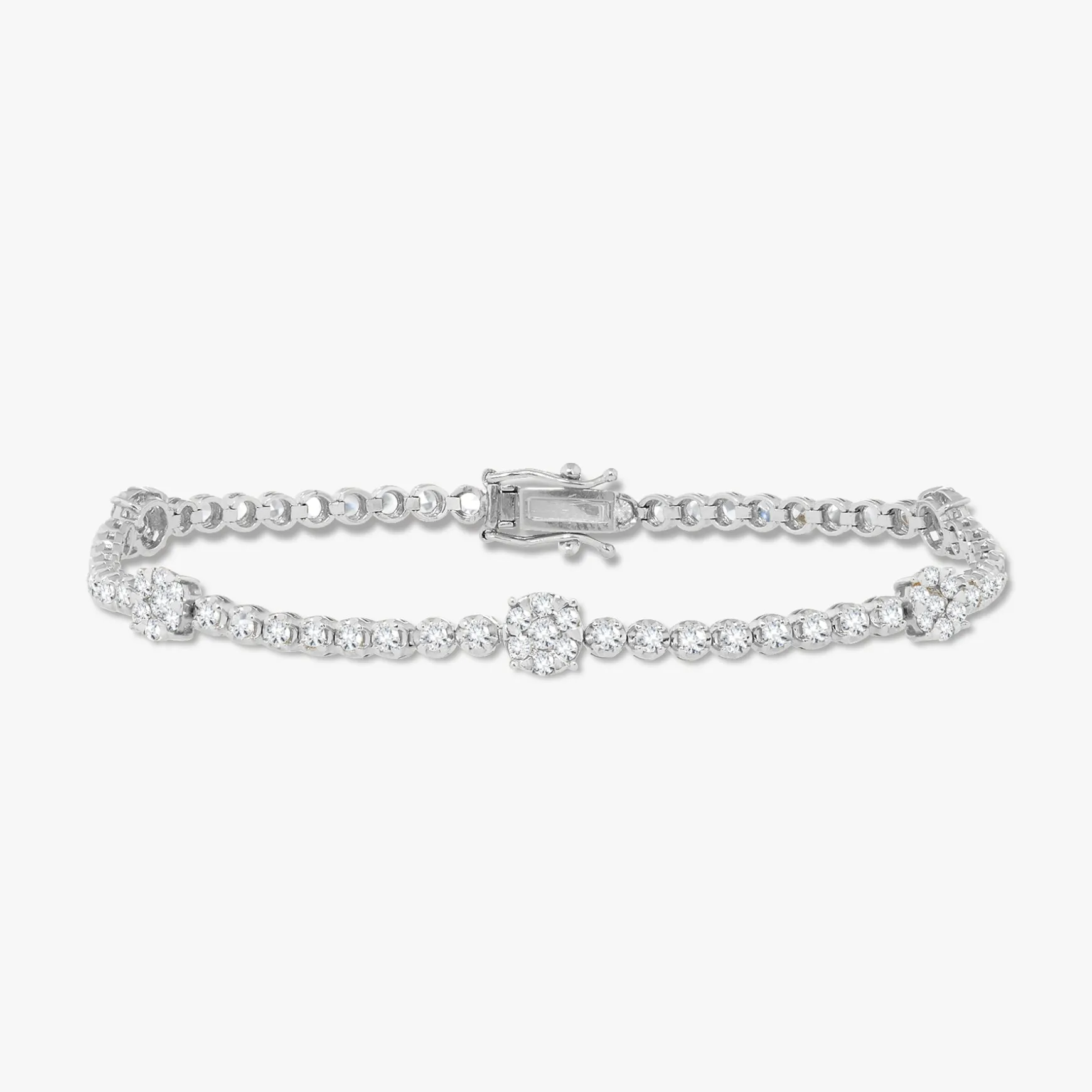 Flora Diamond Station Tennis Bracelet 3 ctw