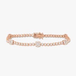 Flora Diamond Station Tennis Bracelet 3 ctw