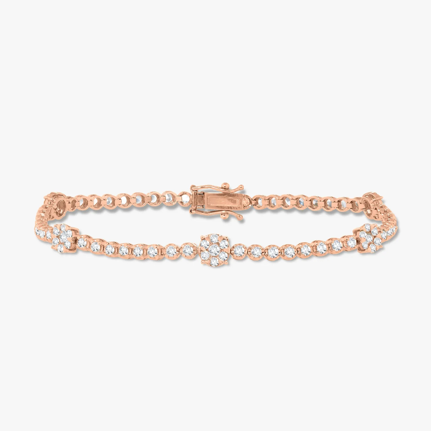 Flora Diamond Station Tennis Bracelet 3 ctw