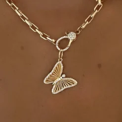 Fluted Butterfly Charm