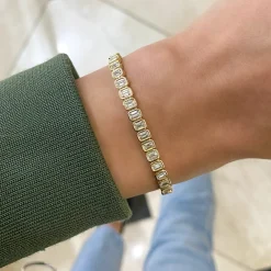 Gatz Emerald Cut Bezel Tennis Bracelet 1.64 ctw