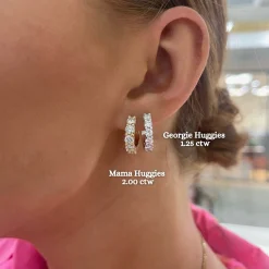 Georgie Diamond Huggie Earrings 1.25 ctw