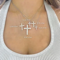Georgie Two Prong Diamond Cross Necklace