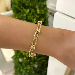Giada Link & Bead Chain Bracelet