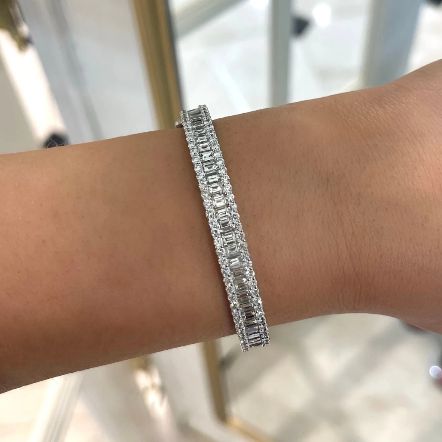 Gianna Baguette Diamond Bangle 6.28 ctw