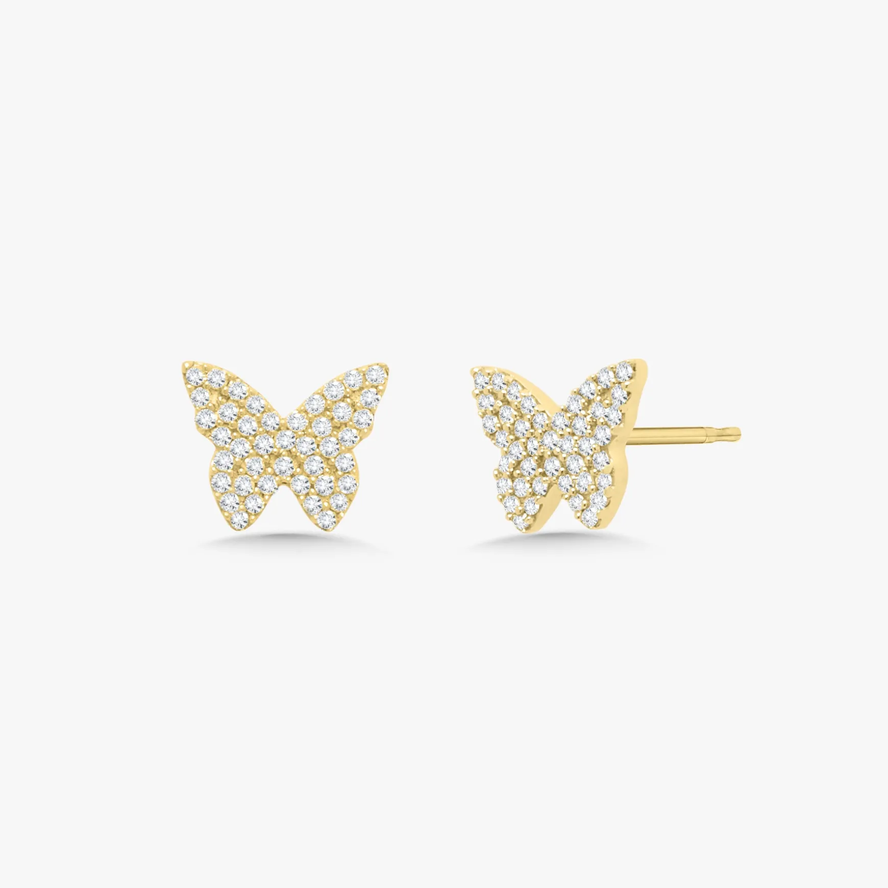 Give Me Butterflies Dainty Diamond Butterfly Stud Earrings