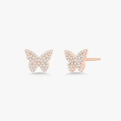Give Me Butterflies Dainty Diamond Butterfly Stud Earrings