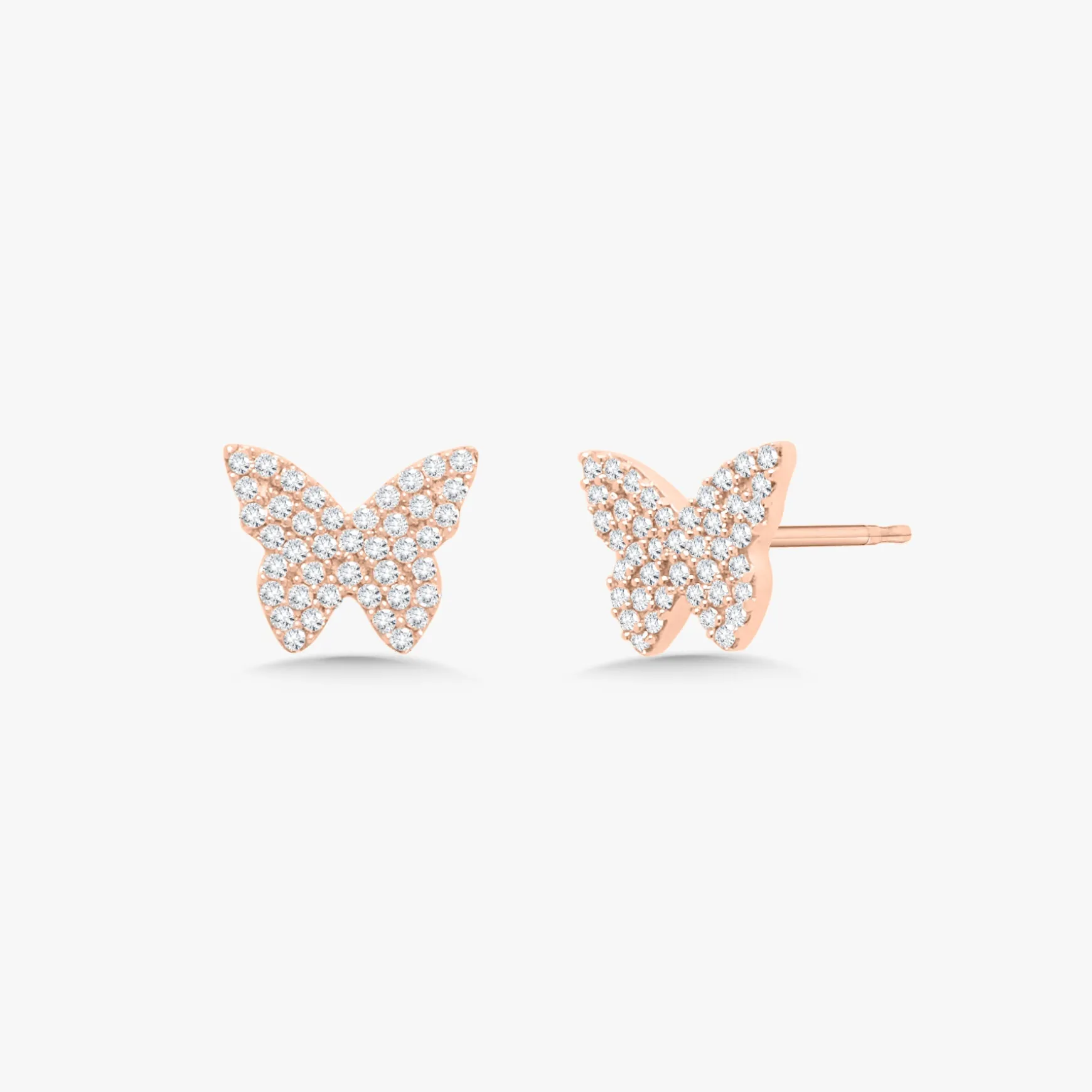 Give Me Butterflies Dainty Diamond Butterfly Stud Earrings