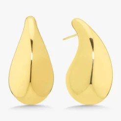 Gold Tear Drop Stud Earrings