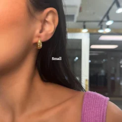 Gold Tear Drop Stud Earrings