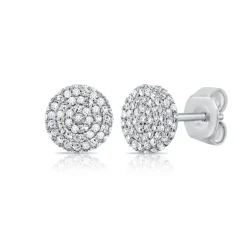 Hannah Pave Diamond Round Stud Earrings