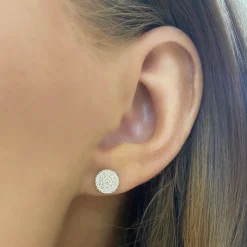 Hannah Pave Diamond Round Stud Earrings